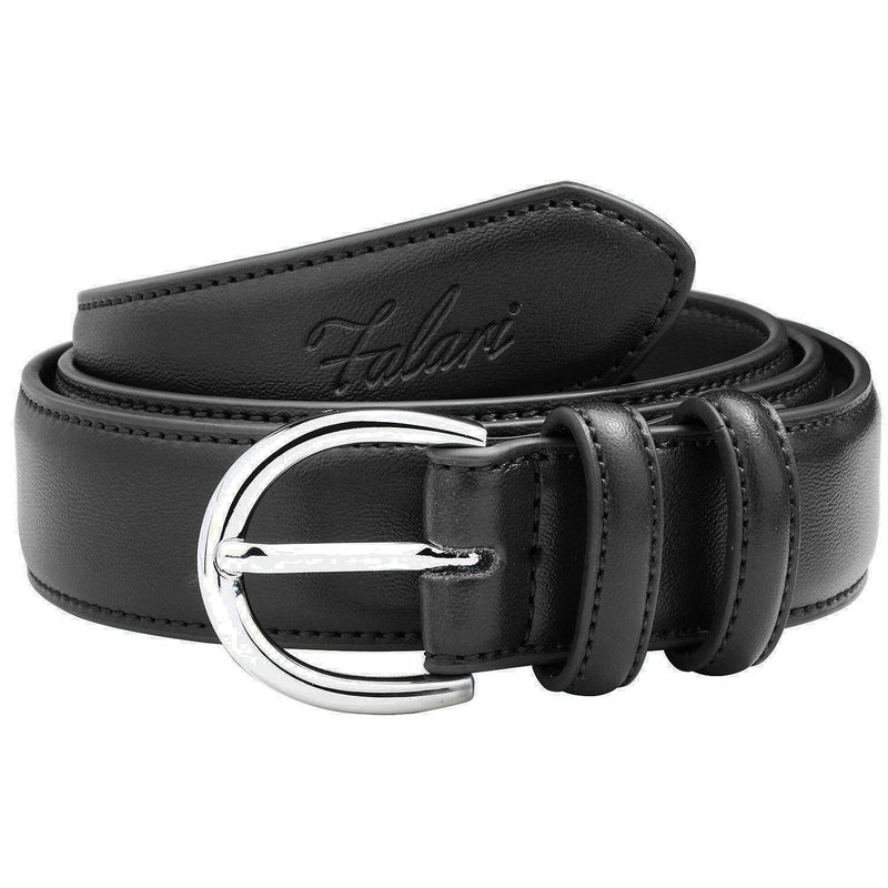 Falari Women Genuine Leather Belt Fashion Dress Belt With Single Prong Buckle 6028-Black-S - Image 2